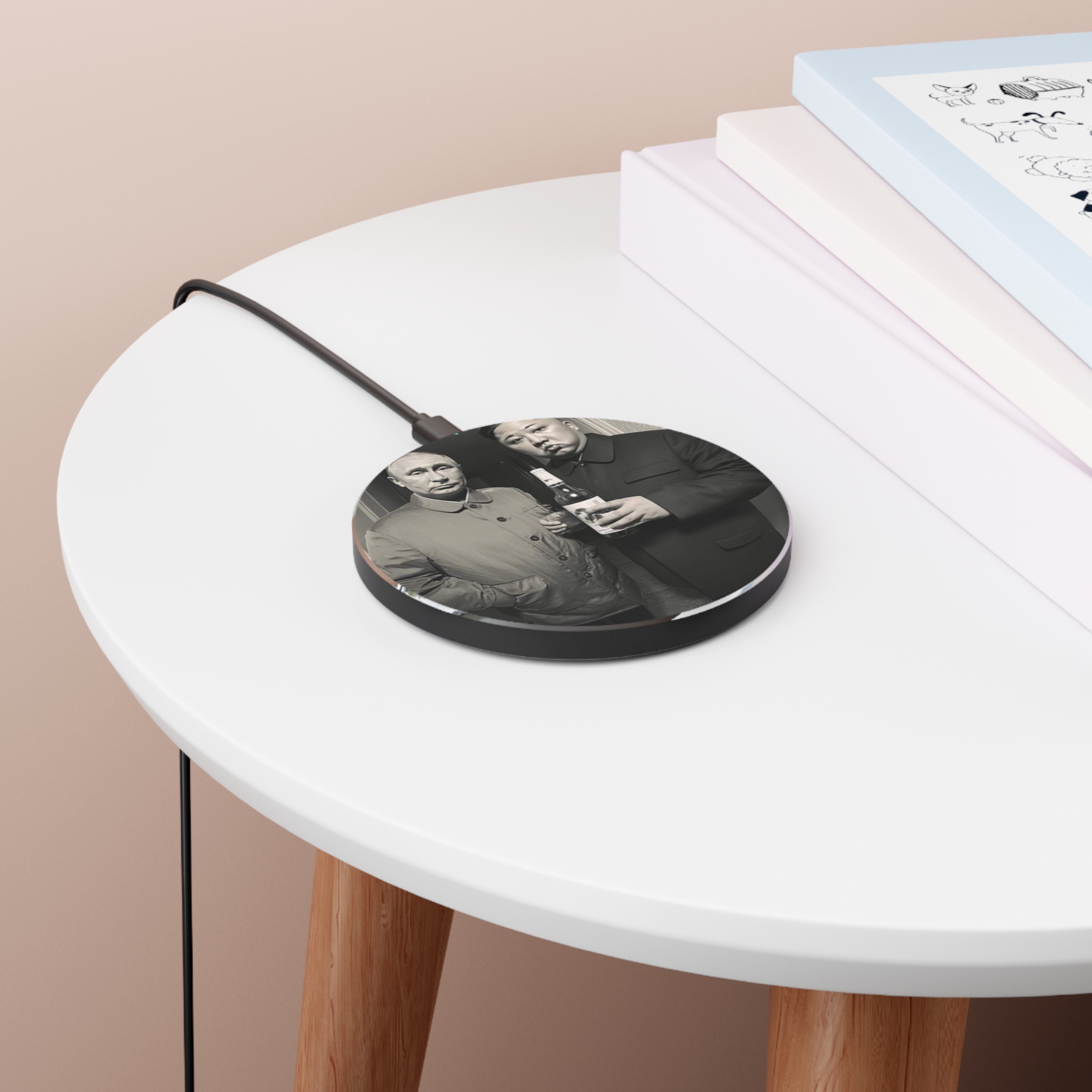 Comic Putin & Jong Un Party, Funky Wireless Phone Charger - Image 4