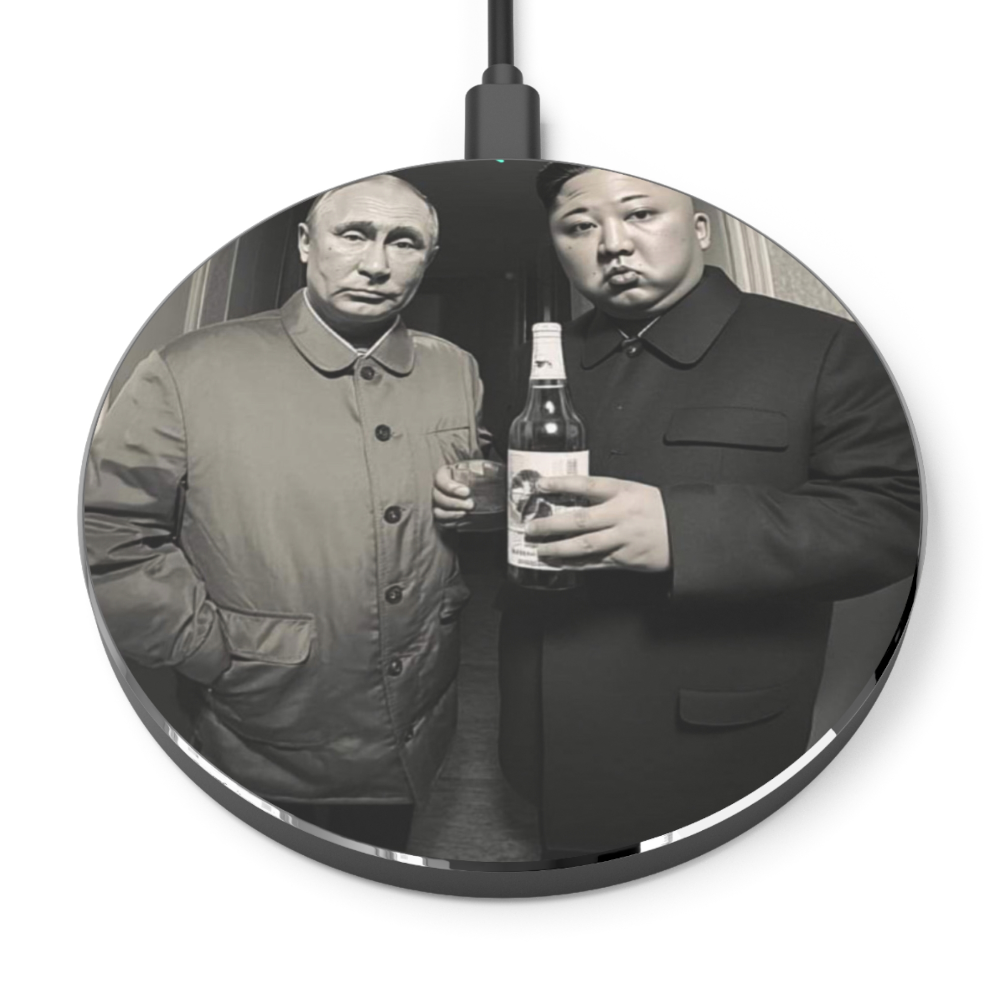 Comic Putin & Jong Un Party, Funky Wireless Phone Charger - Image 2